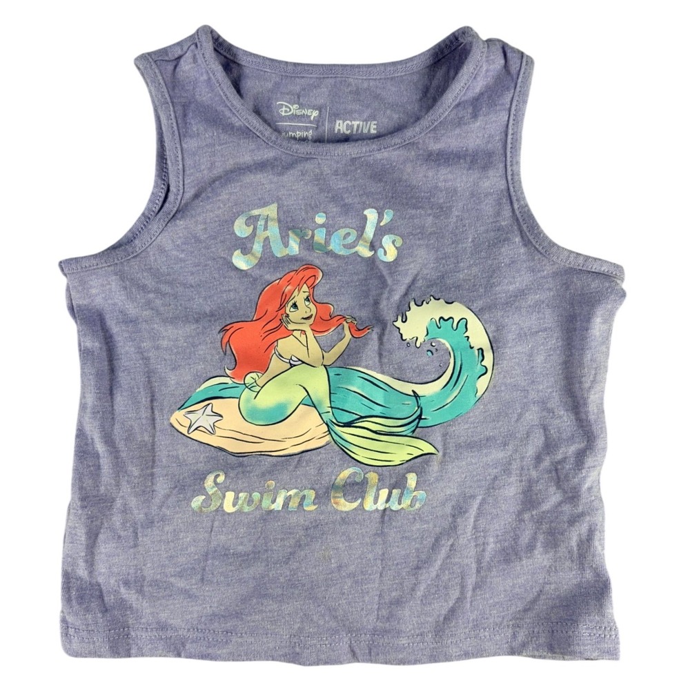 Disney Jumping Beans Ariel Tank Top Swim Club Graphic Purple‎ 12 M Cotton Blend